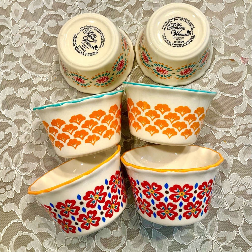 Pioneer Women Vibrant Patterned Ceramic Bowls